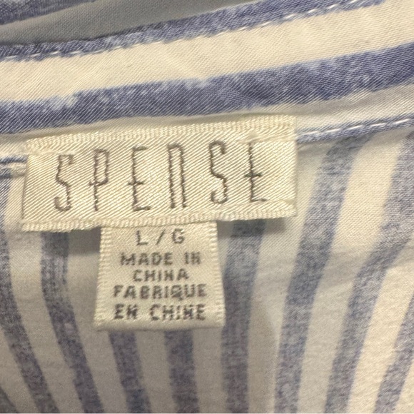 Spense Blue and White Striped Casual Shirt - Picture 2 of 2